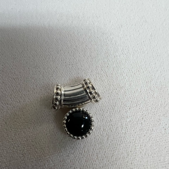 QVC Sterling Silver Tubular Charm Holder with 4 Different Stone Charms - Picture 4 of 4